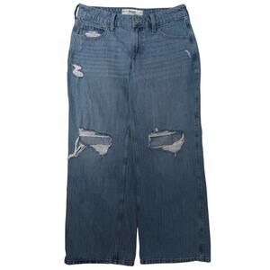 Hollister Jeans Womens 6S W26 Low Rise Baggy Distressed Denim